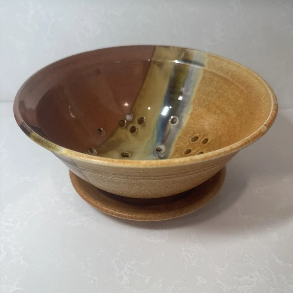 Sunset Canyon Pottery Berry Bowl Colander • Handmade Ceramic